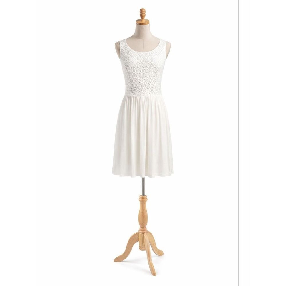 Alya Cream Cotton Fit and Flare Cocktail Dress